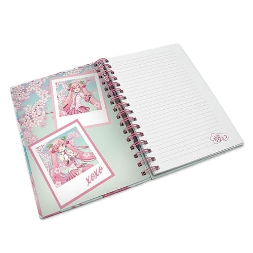 ABYSTYLE Hatsune Miku Cherry Blossom Hardcover Spiral Notebook 8.5" x 6.3" 180 Lined pages Anime Office Supplies thumbnail 3