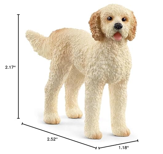 Schleich Farm World Goldendoodle Dog Figurine - Highly Detailed and Durable Animal Toy, Fun and Educational Play for Boys and Girls, Gift for Kids Ages 3+ thumbnail 2