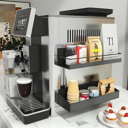 Slow Slog Magnetic Spice Rack, 4 Pack Magnetic Shelf for Refrigerator, Magnetic Refrigerator Organizer, Kitchen Space Saving, Moveable Spice Rack Organizer with Paper Towel Holder, Metal Gray thumbnail 2