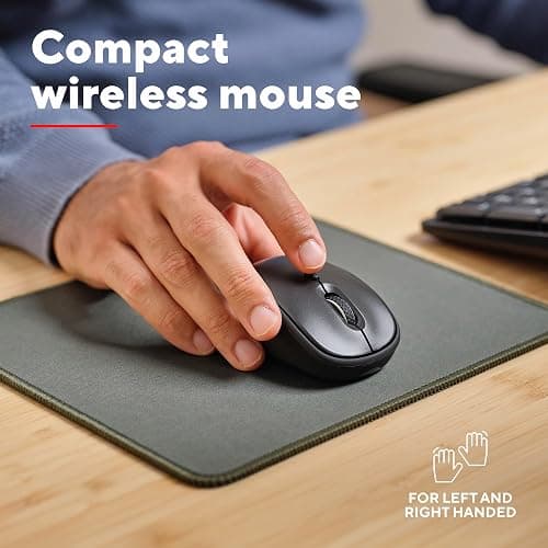 Trust Ymo II Silent Wireless Keyboard and Mouse Set QWERTY UK Layout, Floating Low Profile Keys, Spill-Resistant, One USB Receiver, Ambidextrous Mouse 800-1600 DPI, Quiet Combo for PC Laptop Mac - New set - Single - Black thumbnail 7