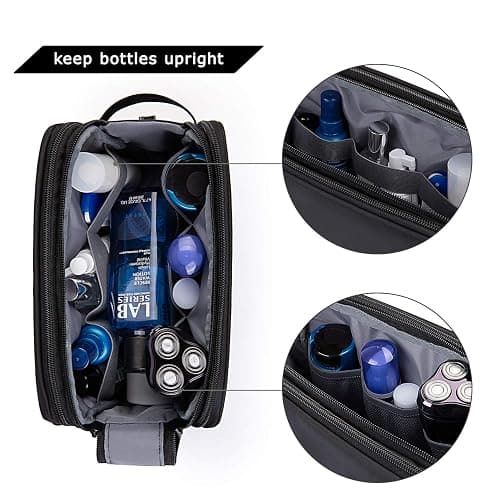 BAGSMART Toiletry Bag for Men, Travel Toiletry Organizer Dopp Kit Water-resistant Shaving Bag for Toiletries Accessories, Door Room Essentials, Black-medium thumbnail 4