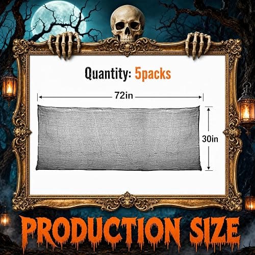 5Pcs Halloween Creepy Cloth Black 30×72inch - Halloween Decorations Clearance - Creepy Spooky Halloween Decorations Outdoor Indoor thumbnail 3