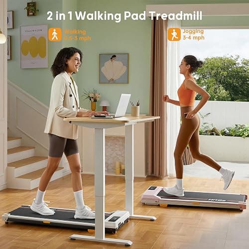 HitGo Under Desk Treadmill - 2 in 1 Walking & Jogging Pad, Portable with Remote Control & App, 2.5HP Compact for Home Office thumbnail 3