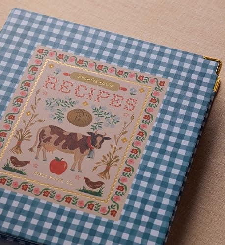 RIFLE PAPER CO. Home Sweet Home Recipe Binder w/Metallic Gold Foil Accents | 1" 3-Ring Binder, Holds 175 Pages, 16 Tabbed Dividers, Double-Sided Pocket Folder, Adhesive Labels, 10 Recipe Sleeves thumbnail 4