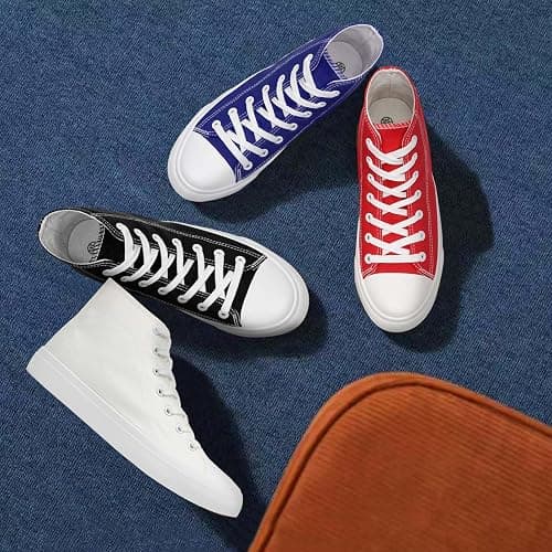 Canvas High Top Sneakers for Women Men Classic Lace Up Canvas Shoes Womens Mens Fashion High Top Sneakers Casual Tennis Walking Shoes thumbnail 2