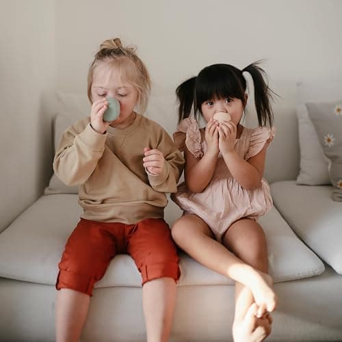 mushie Silicone Baby Starter Training Cup | 6 Months+ (Cambridge Blue) - Cambridge Blue thumbnail 2