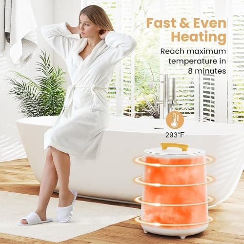 COSTWAY 20L Towel Warmer for Bathroom, Heated Blanket Warmers with LED Display & Auto Shut Off, for Two 40” x 70” Oversized Towels, Bathrobes, Blankets (White) thumbnail 5