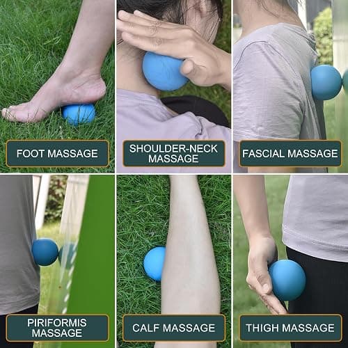 Massage Lacrosse Balls for Myofascial Release,Yoga Deep Tissue Massage,Trigger Point Therapy and Foot Plantar Fasciitis,Muscle Soreness Massager Ball (2Pack,Deep Blue and Purple) thumbnail 5