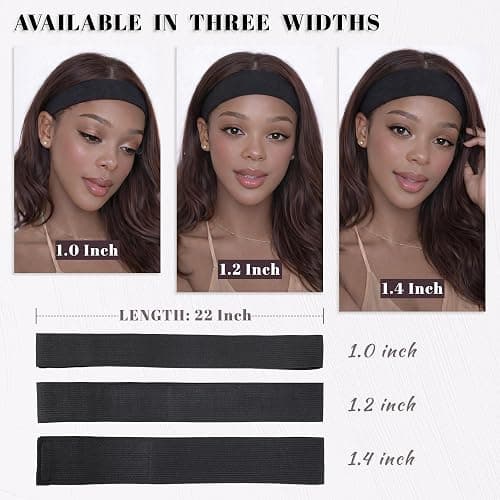 Mibeke Wig Band for Lace Front, Non-Slip Adjustable Elastic Lace Bands for Wigs, 3 Sizes Per Pack for Melting Lace Wig Edge Band thumbnail 3