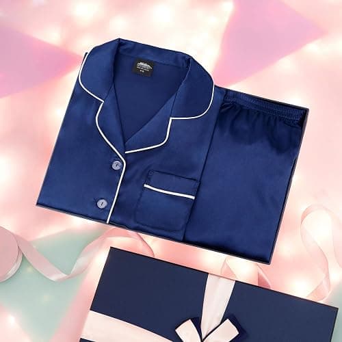 CityComfort Girls Pyjamas for Kids & Teenagers Summer Nightwear Sets Button Down Satin Short PJs Breathable Soft Loungewear Short Sleeved Jammies for Girls thumbnail 2