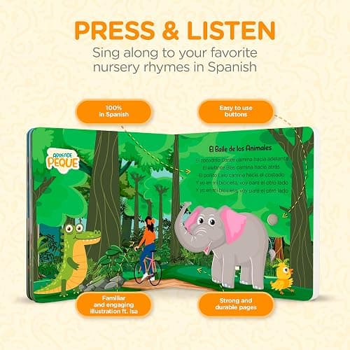 Aprende Peque Musical Sound Book for Toddlers 1–4 | Canta con Isa: Mis Canciones Favoritas | Interactive Spanish Music Book for Kids | 6 Songs thumbnail 5