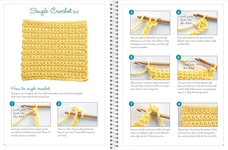 Crochet Techniques & Tips: For Beginner & Experienced Crocheters with Step-by-Step Instructions & Photos | 20+ Stitches, Edging & Joining | Spiral Bound Craft Book Gift thumbnail 5