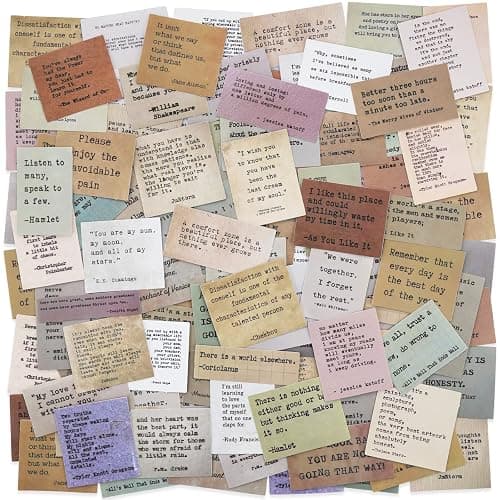 LakoArt 180 Pieces Retro Typewriter Style Motivational Quotes Stickers (3 Pcs. Each), Inspirational Vintage Journaling Stickers, Famous Words Scrapbook Sticker for Planner Bullet Junk Journal Laptops - Image 1