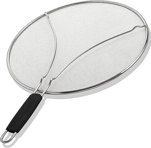 BergKoch Splatter Screen for Frying Pan - 13 Inch Stainless Steel Grease Splatter Guard - Cover Oil Splash when Sizzling Bacon, Cooking Fried Chicken or Popcorn - Image 1