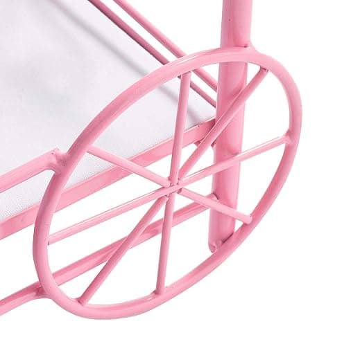 Badger Basket Elegant Royal Carriage Bed for 18-Inch Dolls with Canopy, Bedding, and LED Lights - Pink and White Stars thumbnail 8
