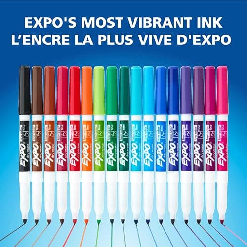 Expo Dry Erase Markers, Whiteboard Markers with Low Odour Ink, Fine Tip, Assorted Vibrant Colours, 16 Count thumbnail 7