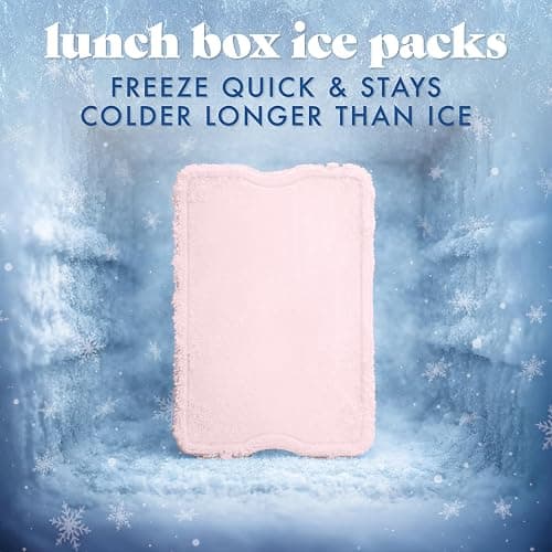 Cool Coolers by Fit & Fresh XL Slim Ice Packs, Quick Freeze Reusable Ice Packs for Lunch Boxes & Coolers, Long-Lasting, Space Saving Cooler Ice Packs, Light Pink, 4Pk thumbnail 10