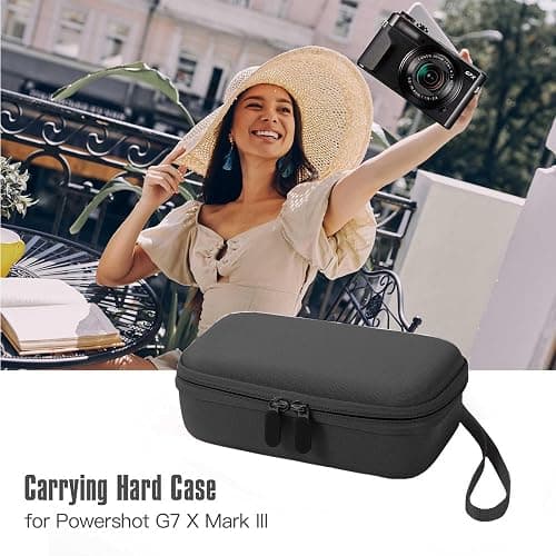 Seracle Camera Bag Carrying Case Compatible with Canon G7X Mark III/ G7X Mark II Digital Camera, Hard Bag Suitable for Travel and Home Storage (Black) thumbnail 5