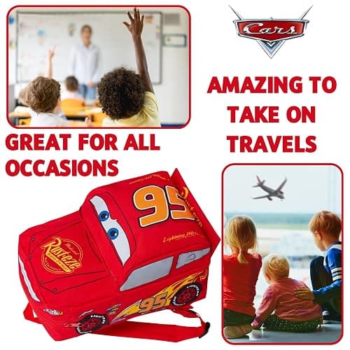 Disney Cars 3D Backpack Kids Lightning McQueen School Nursery Lunch Bag Rucksack, Red 95, One Size thumbnail 5