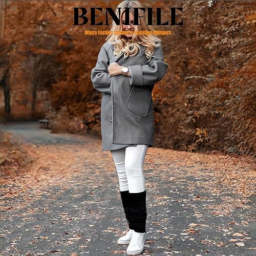 BENIFILE 2 Pairs White Black Leg Warmers 80s Y2k Ribbed Knit Legwarmers for Women Girls Ladies Leg Warmer UK Womens Fashion Ankle Warmers for Ballet Yoga Dance Ice Skating thumbnail 5