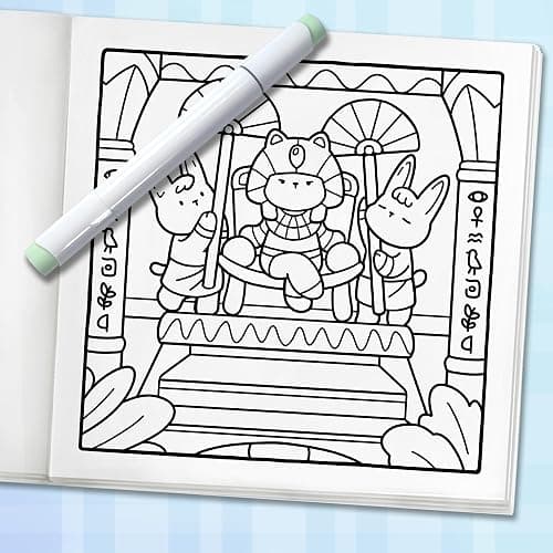Cozy Eras: Cute Coloring Book for Adults and Teens with Adorable Characters and Nostalgic Scenes for Relaxation (Cozy Coloring Books) thumbnail 7