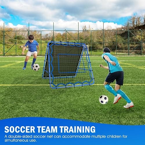 Dual-Sided Soccer Rebounder Net, Fast & Slow Rebound Speed Training for Control, Passing Practice, Easy Setup Baseball/Volleyball Rbounder Pitchback Net Gifts Aids & Equipment for Kids,Teens & Adults thumbnail 8