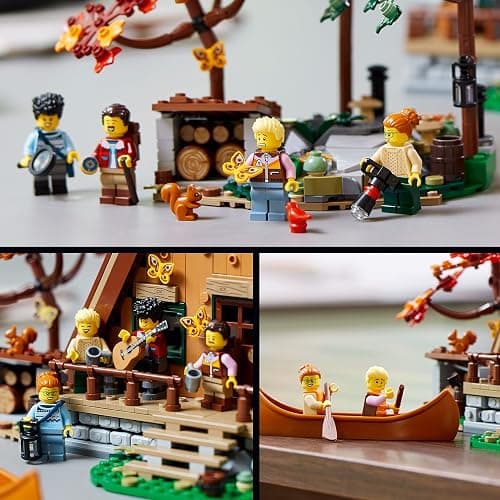 LEGO Ideas A-Frame Cabin 21338 Collectible Display Set, Buildable Model Kit for Adults, Gift for Nature and Architecture Lovers, Includes 4 Customizable Minifigures and 11 Animal Figures thumbnail 5
