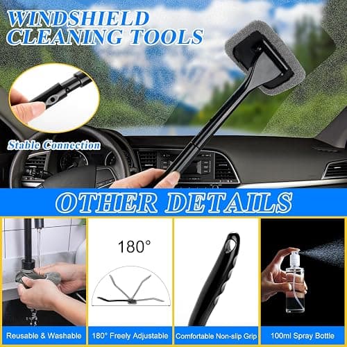 AUTODECO 38Pcs Car Wash Detailing Kit Cleaning Kits with Foam Gun Sprayer Collapsible Bucket Drill Brush Large Wash Mitt Towels Complete Interior Exterior Car Washing Supply Set Blue thumbnail 5