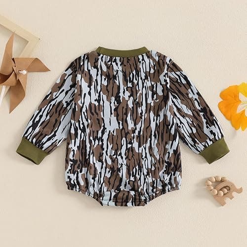 Pudcoco Duck Hunting Baby Clothes Infant Baby Boys Girls Camoflage Embroidered Mallard Duck Sweatshirt Romper thumbnail 4