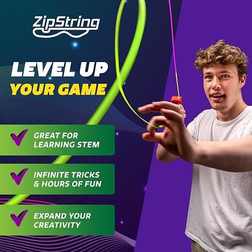 ZipString Psycho Strings, Pack of 3 - Luma Replacement Strings for Rope Launcher Toy - Glow in The Dark Fidget String for Kids & Adults - Shark Tank Featured Lasso Rope Loop String Replacement thumbnail 6