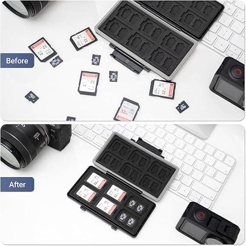 36 Slots Memory Card Case Water-Resistant Anti-Shock Memory Card Wallet for 24 Micro SD SDXC SDHC TF Cards and 12 SD SDXC SDHC Cards | Compact Micro SD Card Holder Wallet for 24 Micro SD SDXC SDHC TF Cards and 12 SD SDXC SDHC Cards, Ergonomic Locking Systerm thumbnail 7