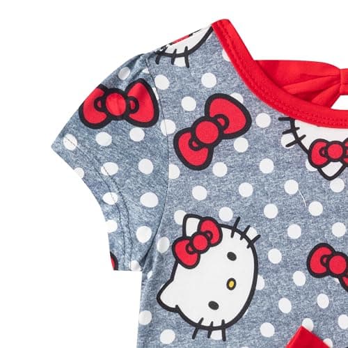 Hello Kitty Sanrio Girls 2 Pack Long Sleeve and Short Sleeve Dresses for Toddlers and Big Kids thumbnail 6