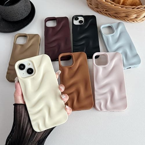 Caseative for iPhone 15 Case,Water Ripple Pattern Wave Phone Case (White) thumbnail 2