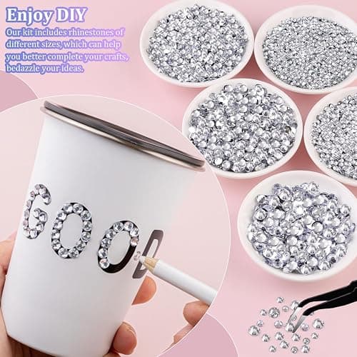 30000Pcs Resin Rhinestones for Bedazzling with Tweezers, Clear Rhinestones for Crafting with B7000 Jewelry Glue for DIY Crafts Clothing Tumblers Shoes Fabric Nail Art thumbnail 3