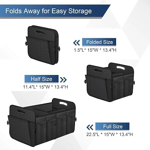 Femuar Car Trunk Organizer, Trunk Storage Organizer with 72L Large Capacity Waterproof Collapsible and 11 Pockets, Trunk Organizer for Suv/Jeep/Sedan, Large Size, Black thumbnail 5