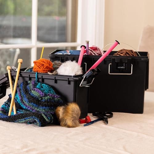 Sheffield 12764 XL Storage Bins With Lids, 4-Pack Stackable Storage Bins, Made in USA, Lockable and Water-Resistant Containers with Lids, Plastic Containers for Home, Classroom, and Dorm thumbnail 4
