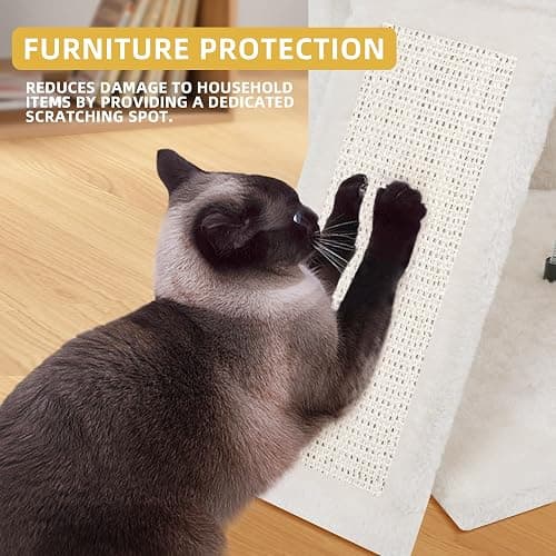 HUITREE 45in Cat Tree Tower with Big Condo for Indoor Kitten,Cat Tower with Scratching Post,Scratching Board and Cat Toys,Multi-Level,Small Space,Transformer Cat Tree, Beige(New) thumbnail 5