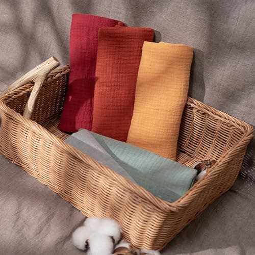 Muslin Receiving Blankets, Neutral Blanket Swaddling for Newborn Boys and Girls, 5 Pack Breathable and Skin-Friendly Swaddle Wrap for Infant Baby (Fresh Colors) thumbnail 2