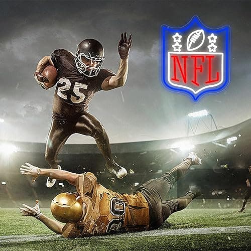Football Neon Sign for Wall Decor Dimmable Football Led Neon Light for Man Cave or Garage Club Bedroom Birthday Gifts for Rugby Fans 5V USB Powered Size15.7 * 11.8In(ZYLD173) thumbnail 5