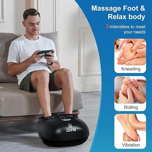 COMFIER Shiatsu Foot Massager with Heat,Vibration,Rolling Compression,FSA Eligible Feet Massager Machine for Plantar Fasciitis,Neuropathy Pain, Fits Size up to 13“,Christmas Gifts for Women,Men,HSA thumbnail 4