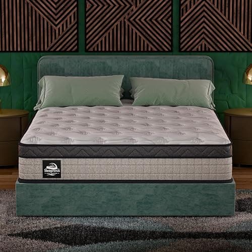 Sleepnexis 10 Inch Queen Hybrid Memory Foam Mattress in a Box – Cooling Gel, Medium Firm, Fiberglass Free, Back Pain Relief, Pocket Coils, Motion Isolation, CertiPUR-US Certified Queen Mattress - Image 1