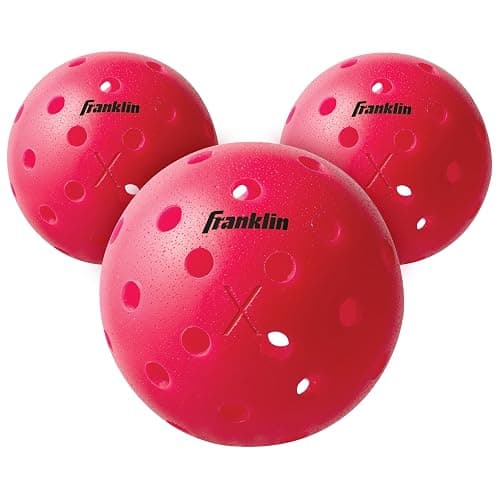 Franklin Sports X-40 Outdoor Pickleballs - Official Ball of USA Pickleball, APP Tour + Pickleball US Open - 3 Packs, 12 Packs, 36 Pickleball Buckets, 50, 100 + 400 Bulk Packs of Regulation Pickleballs - 3 Count - Pink - Image 1