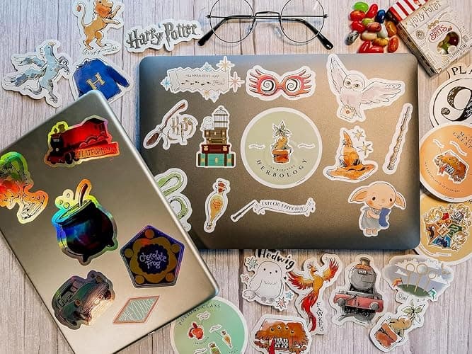 Conquest Harry Potter Watercolor Vinyl Stickers | Set of Unique Sticker Decals, 5 Holograms, Waterproof, UV & Scratch Resistant, Great for Gadgets, Officially Licensed 60-Pack thumbnail 2