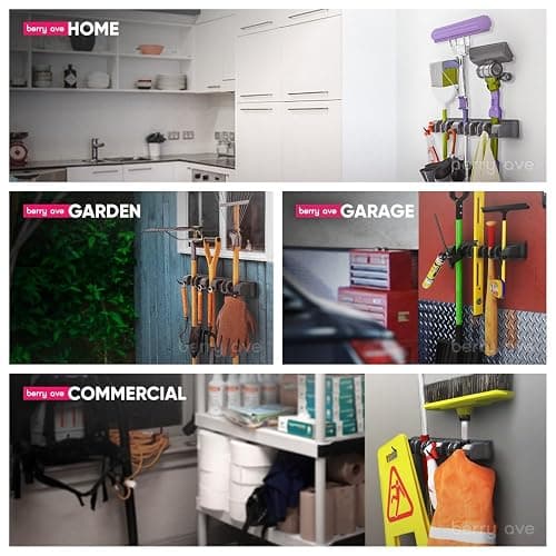 EXTRA GRIP Mop & Broom Holder Wall Mount - Wall Hanging Garden Tool & Utility Closet Organizer, Mop & Broom Hook, Broom Hanger Wall Mount, Mop Broom Organizer, Wall Mounted Broom Rack Mop Storage thumbnail 4
