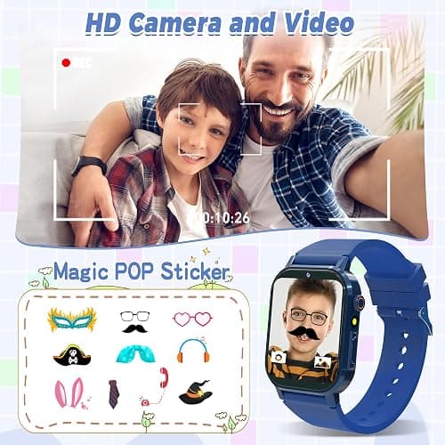 Kids Smart Watch Boys Age 3-12, Smart Watch for Kids with 32 Games HD Touch Screen Camera Video Alarm Music Audiobooks Pedometer Flashlight 12/24 hr Toys Birthday Gifts for Boys Ages 5 6 7 8 9 10 thumbnail 3