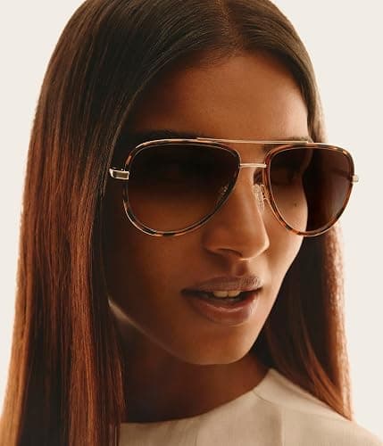 Quay - Sunglasses for Men & Women, Medium Aviator Shades, UV Protection Lenses (All In) thumbnail 3