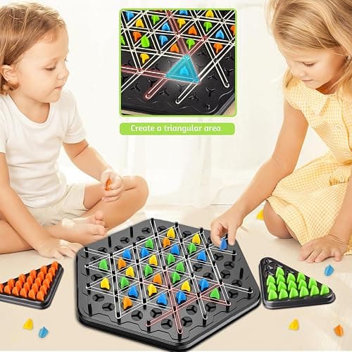 Triangle Chess Game, Wavelength Board Game, Triangle Rubber Band Game for Kids & Adults – Geometric Chess Game & Family Party Games for Family Night, Christmas Games for Families thumbnail 6