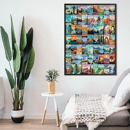 National Parks Puzzle for Adults 1000 Pieces, Travel Poster Landscape Puzzle Including Zion Yellowstone Yosemite, Nature Jigsaw Puzzles Scenery Mountain Scene thumbnail 6