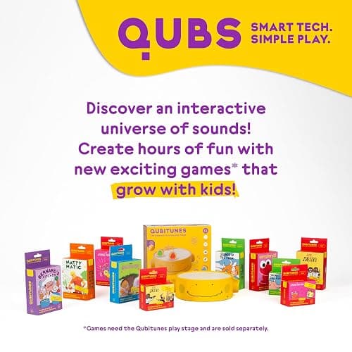 QUBITUNES QUBS Starter Set – Interactive Audio and Music Player for Kids | Screen-Free Gaming & Wooden Music Stage | Toddler Audio Toy | Create Stories & Sounds | Ages 3–12+ thumbnail 9