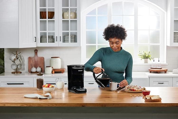 BLACK+DECKER 12-Cup Digital Coffee Maker, Programmable, Washable Basket Filter, Sneak-A-Cup, Auto Brew, Water Window, Keep Hot Plate, Black thumbnail 8